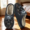thumbnail image 6 of Skull Women Men Memory Foam Fuzzy Slippers Warm Indoor Outdoor House Shoes, 6 of 9