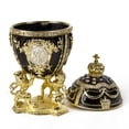 thumbnail image 3 of Jewelry Gift Box for Necklace Swarovski Crystals Faberge egg Lions Black Imperial Egg Jewelry Box (Medium) 2.95 x 6.1-inch Desk Trinkets Unique Boxes, 3 of 18