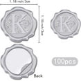 thumbnail image 2 of Adhesive Wax Seal Stickers Envelope Seal Decoration For Craft Scrapbook DIY Gift Silver Color Letter K 30mm 100pcs/box, 2 of 9