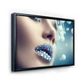 thumbnail image 3 of Designart 'Close-Up Of Gems On Female Lips' Modern Framed Canvas Wall Art Print, 3 of 5