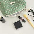 thumbnail image 4 of 1 Pc Makeup Bag — 9.4in x 6.7in x 3.0in, Large Capacity Quilted Cotton Cosmetic Case, Floral Print Zipper Pouch for Travel Organizer(C), 4 of 6