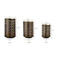 thumbnail image 6 of Home Decor Accessories Set of 3 Helena Pierced Metal Lanterns, L:D7x12" M:D6.5x10" S:D5x8.5",Household Decor Items, 6 of 6