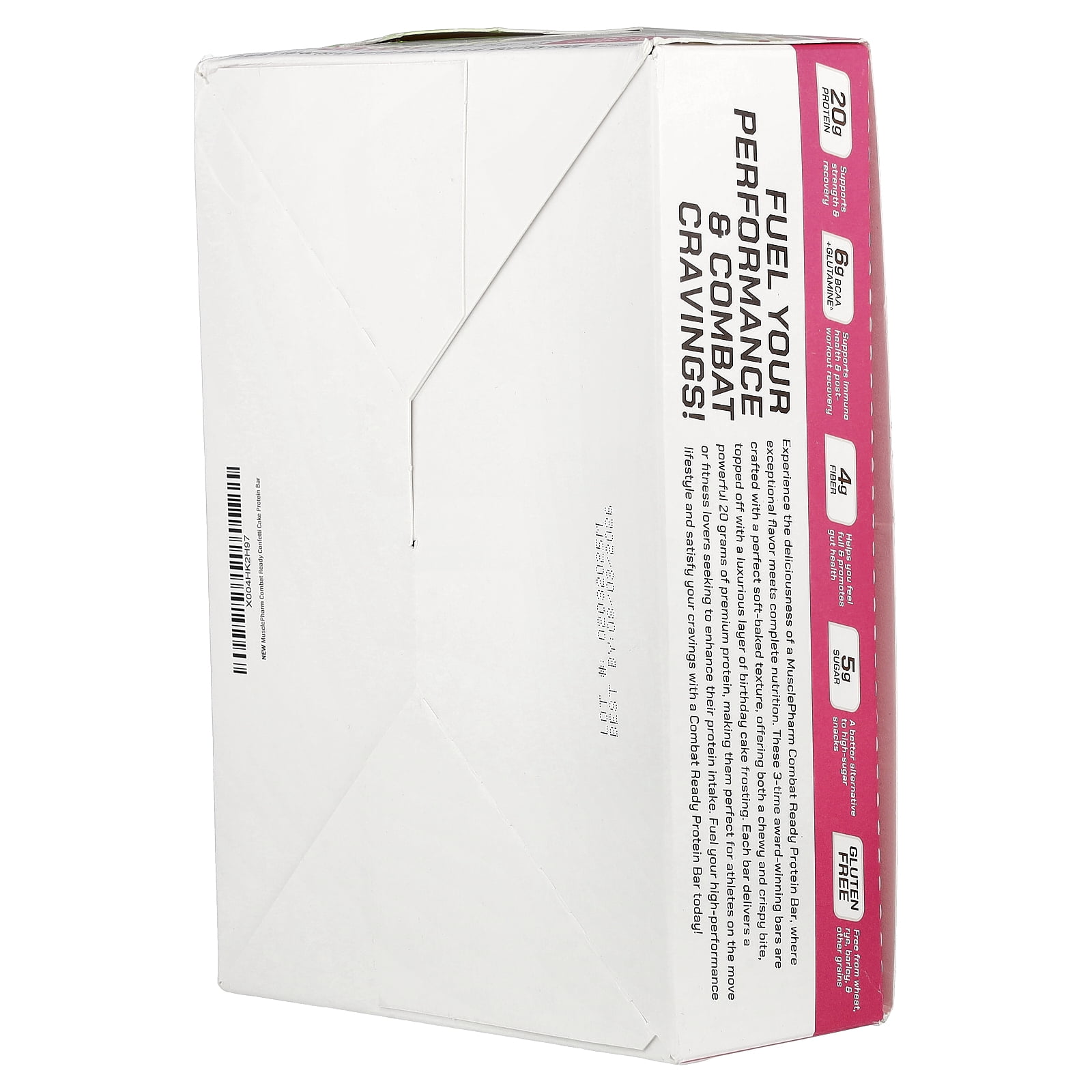MusclePharm Combat Ready™ Protein Bar, Confetti Birthday Cake, 12 Bars, 1.87 oz (53 g) Each