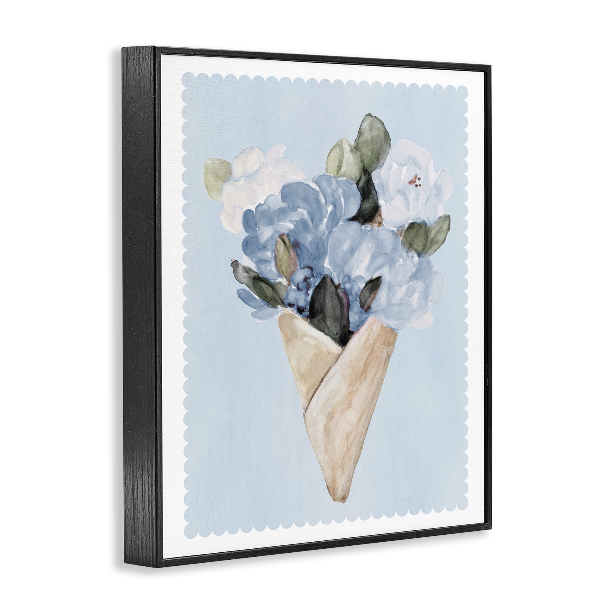 Stupell Industries Blue Gift Bouquet Black Framed Giclee Art, design by Lanie Loreth