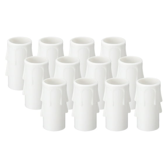 Uxcell 1.75 Inch Tall Candle Covers Sleeves, 12Pcs Plastic E12 Chandelier Socket Sleeves, White