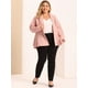thumbnail image 3 of Blazer de talgrande pamujer con solacon muescas, dobladillo con volantes y péplum, paNavidad Ro1X, 3 of 5