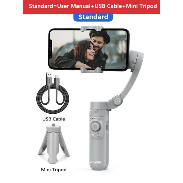 AXNEN HQ3 3-Axis Smartphone plegable Handheld Gimbal Cellphone Video Record Vlog Estabilizador para iPhone 13 Xiaomi Huawei Samsung Tan Jianjun unisex