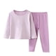 thumbnail image 2 of Conjuntos de blusas y camisas de cuello redondo y manga larga para niños, ropa de dormir de cuello redondo, conjunto de manga larga lisa, pantalones largos, ropa de hogar gruesa, prendas de poliéster, 2 of 5