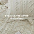 thumbnail image 3 of Tufted Boho Comforter Set King Size - Beige  Boho Bedding Comforter Set, 3 Pieces Farmhouse Shabby Chic Embroidery Bed Set, Gifts for Woman, Soft Jacquard Comforter for All Seasons, 3 of 12