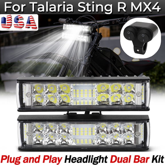 For Talaria Sting R MX4 LED Headlight Bar Kit w/ Bracket & Switch Plug and Play