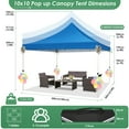 thumbnail image 6 of COBIZI 10x10 Pop-Up Canopy Tent with Sidewalls,Ez Waterproof Commercial Party Tent, UV 50+ Outdoor Instant Gazebo, Event Shelter for Garden Parties and Camping, Includes Sandbags,Blue, 6 of 7