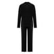 thumbnail image 5 of Pijama De Traje De 2 Piezas Para Mujer Tops Con Botones De Color SóLido + Pantalones De Cintura EláStica XBTCLXEBCO División Negra;S, 5 of 6