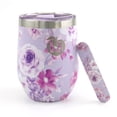 thumbnail image 3 of Hi Peach Layne, Mother's Day Gift Set, Purple Floral Wine Tumbler with Nail File, 3 of 10