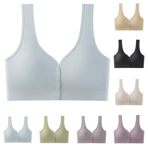 Busydd Womens Bras No Underwire Front Closure Bras for Women Solid Color Nursing Bras for Breastfeeding Everyday Bra without Wire