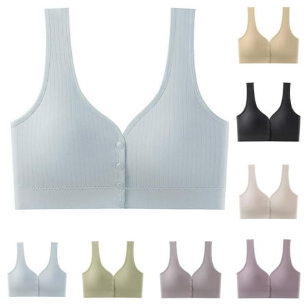 CFLVAEK Womens Maternity Nursing Bras Ultra Comfort Seamless Wirefree Bra Full Coverage Vest Type Bralette Front Closure Pregnancy Sleep Bralettes Black Free Size