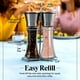 thumbnail image 2 of Salt & Pepper Grinder Set - Stainless Steel Manual Mills, Peppercorns & Rock Salt Sold Separately, Refillable Adjustable Coarseness, 2 of 5