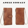 thumbnail image 6 of AlmosTen Wallets for Women PU Leather with RFID Blocking Large Capacity Credit Card Holder Ladies Phone Clutch Travel Long Purse Wristlet Wallets for Women,Brown, 6 of 10