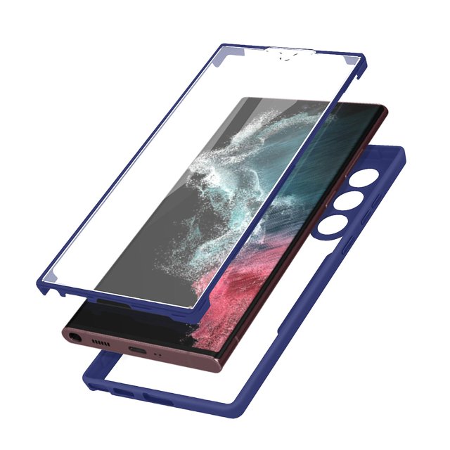 Funda para Galaxy S22 Ultra Parte trasera de plexiglás y frontal de polímero rojo