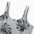 thumbnail image 4 of PatPat Family Matching Leaf Print Tee or Strap Dress Cotton Grey Set, 4 of 6