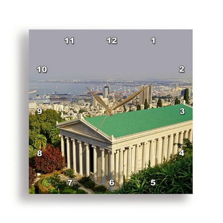 3dRose, International Archives Building Rosen Garden Haifa Israel, 15x15 Wall Clock