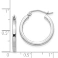 thumbnail image 4 of 14K White Gold 2mm Square Tube Hoops, 4 of 4