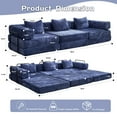 thumbnail image 4 of Weetoo Sleeper Sofa Bed 3 Seat Convertible Sectional Sofa Couch with Pillows for Living Room, 4 of 10