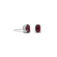 thumbnail image 1 of Precious Stars 64758x Sterling Silver Faceted Oval-Cut Garnet Earring Studs, 1 of 1