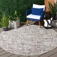 thumbnail image 2 of SAFAVIEH Courtyard Deitra Abstract Indoor/Outdoor Area Rug, Ivory/Dark Grey Brown, 6'7" x 6'7" Round, 2 of 8