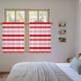 thumbnail image 4 of Red Pink Striped Tier Curtains, Farmhouse Stripes Simple Art Light Filtering Kitchen Curtains, 2Pcs Rod Pocket Half Window Treatments Panels for Sink Cafe Cabinet Basement 27.5x45 Inches, 4 of 9