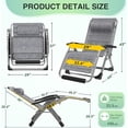 thumbnail image 5 of DKMOCO Oversized XL Zero Gravity Chair, 29" Extra Wide Recline Chair w/Upgraded Lock and Wider Cup Holder, Camping Lawn Chair for Patio Outdoor Office,Fossil Gray, 5 of 6