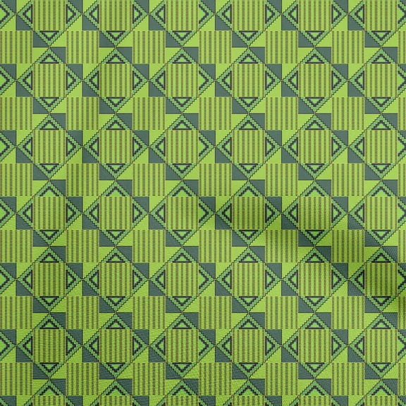 oneOonePolyesterSpandexGreenFabricTribalQuiltingSuppliesPrintSewingFabricByTheYard56InchWide