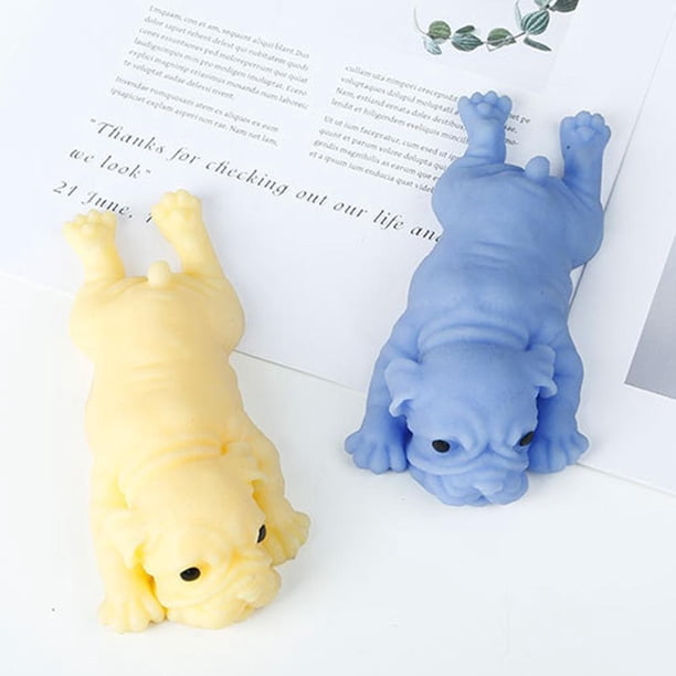Cute Realistic Silicone Bulldog Soft Animal Stress Relieve Squeezing Kids Adult Toy Kawaii Animal dog Toy heqiyong toy