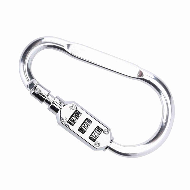 Catabinador de Seguridad Locera Langger Carabiner Candado de 3 Dígitos Combinación de 3 Dígitos