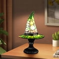 thumbnail image 4 of Purple Stained Glass Witch Hat Lamp, Handmade Gothic Led Table Light, Glowing Night Light For Halloween Party, Indoor Decor & Mood Lighting Green Free Size, 4 of 6