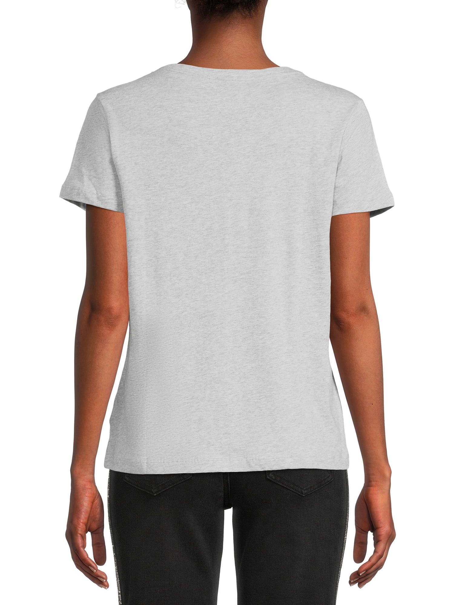 Time and Tru Women's Cotton V-Neck T-Shirt