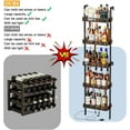 thumbnail image 6 of Wine Rack with LED Lights, 5-Tier Freestanding Wine Bottle Holder for 50 Bottles, Wall Mounted Liquor Display Shelf for Kitchen, Bar or Dining Room, Wood and Metal, 17.28''L x 7.95''W x 68.5''H, 6 of 8