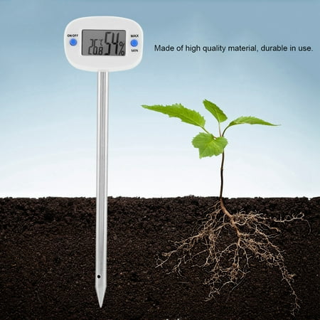 HERCHR Soil Temperature Humidity Meter, Digital Soil Hygrometer Moisture Meter Temperature Humidity Tester with Probe, Soil Humidity Tester, Soil (Best Soil Moisture Meter Review)