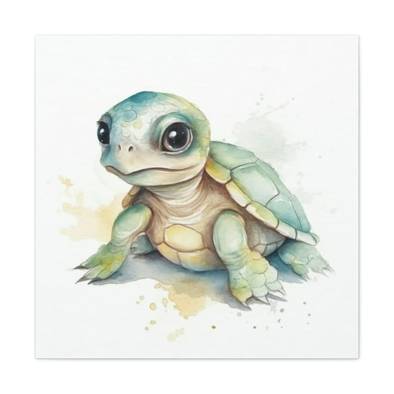 Watercolor Turtle Painting - Nursery Collection - Bedtime Stories