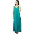 thumbnail image 3 of Bimba Robe Maxi à Bretelles Spaghetti Unie pour Femmes pour l'Été Plage Robe d'Été, 3 of 9
