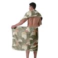 thumbnail image 4 of Colevkie 2 Pieces Men's Soft Adjustable Shower Skirt & Bath Towel Set Home Use Bathroom Bath Wrap Set Quick Drying Absorbent Beach Towel Printed Green Graffiti Pattern, 4 of 7