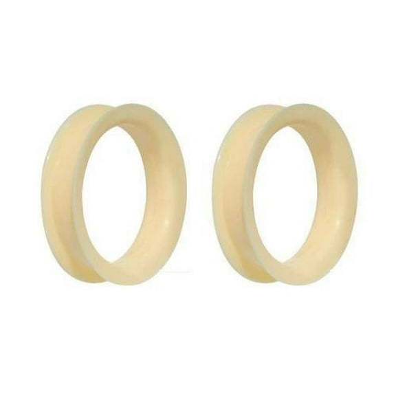 Flesh Tunnels Silicone Flexi black,white,peach Double Flat Flared 18mm-47mm