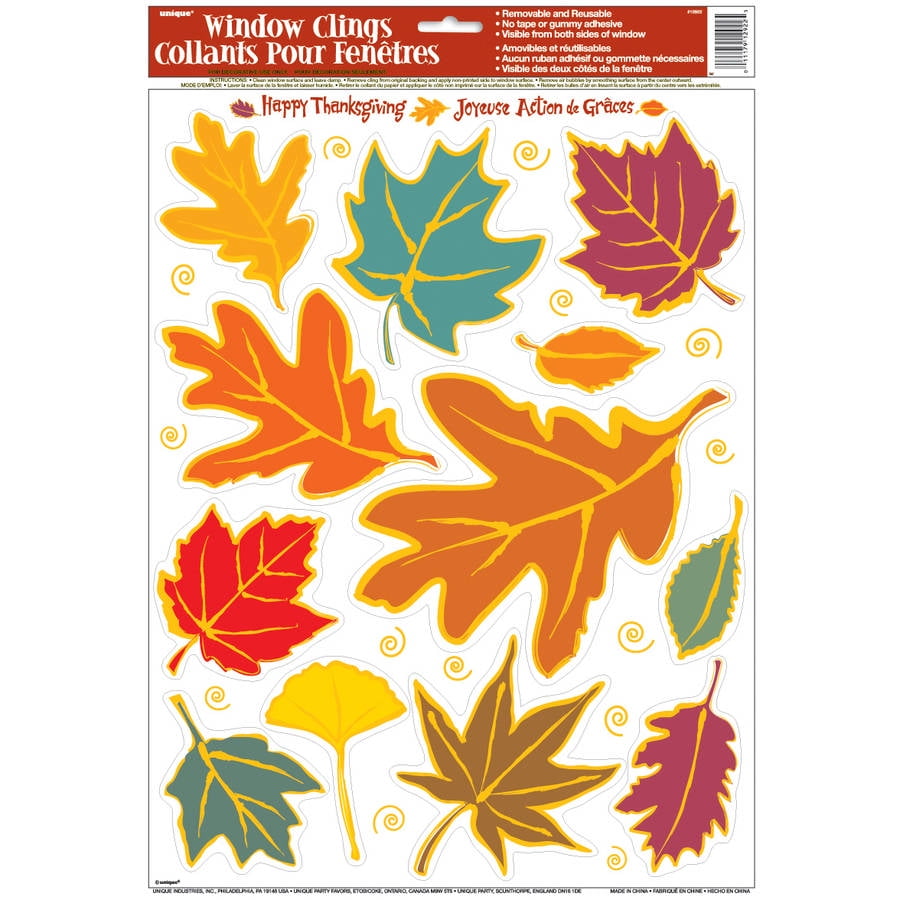 Autumn Fall Leaves Window Clings 12924