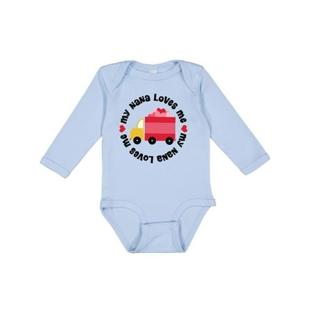 

Inktastic My Nana Loves Me Valentine Gift Baby Boy or Baby Girl Long Sleeve Bodysuit