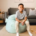 thumbnail image 5 of Big Joe Fuf Small Foam Filled Bean Bag Chair, Turquoise Plush, Soft Polyester, 2 feet, 5 of 8