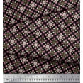 thumbnail image 2 of Soimoi Black Cotton Voile Fabric Aster & Roses Damask Decor Fabric Printed Yard 42 Inch Wide, 2 of 5