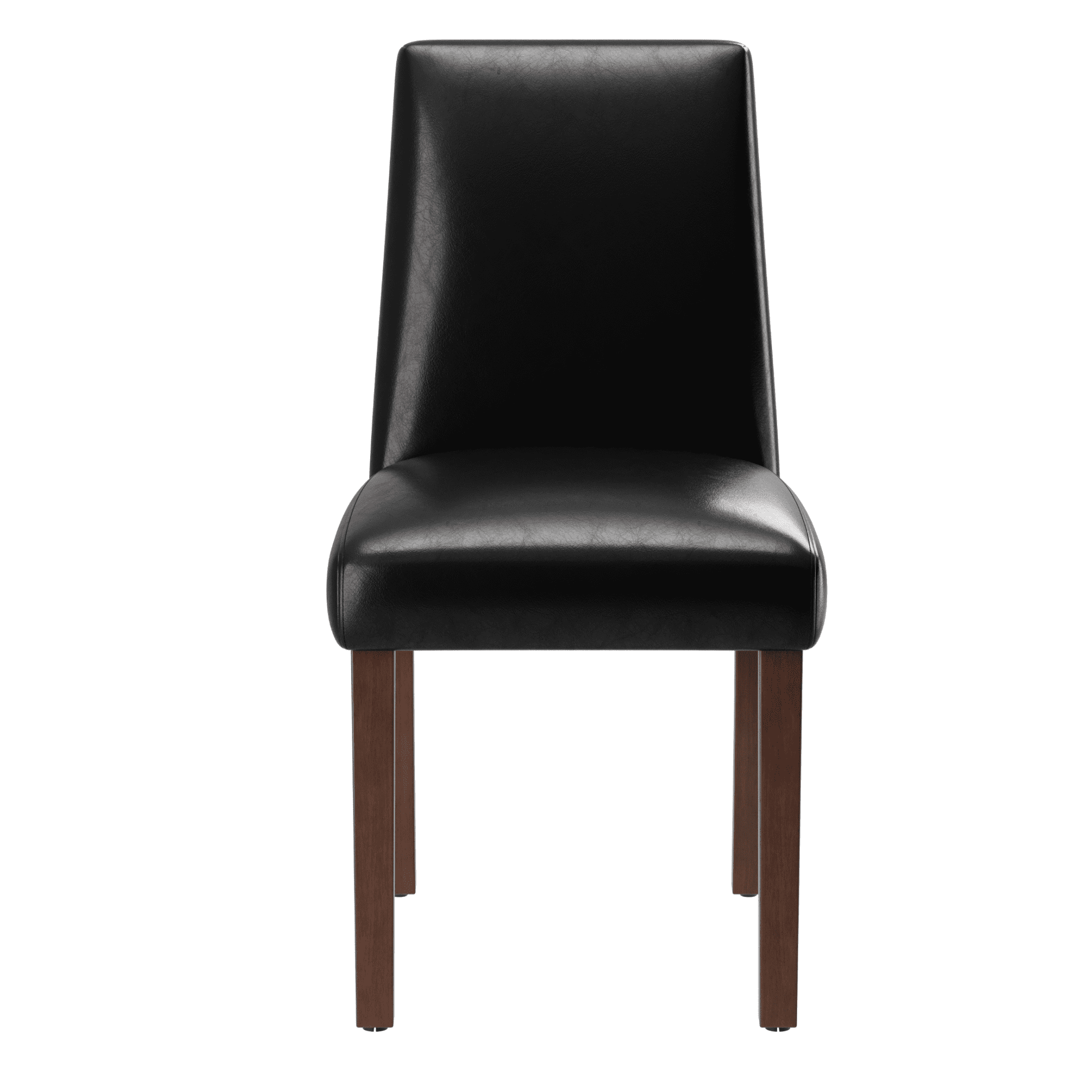 EOP Upholstered Dining Chairs Set of 4, Faux Leather Dining Side Chairs, Farmhouse Dining Room Chairs, Stylish Kitchen Chairs with Solid Wood Legs and Padded Seat, Black