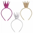 thumbnail image 4 of Diadema de cuero color rosa cebolla con corona dulce y linda para niña J, popular y fresca, ligera y fácil de usar, 4 of 5