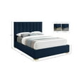 thumbnail image 3 of Meridian Furniture Pierce Navy Linen Textured Fabric King Bed, 3 of 17
