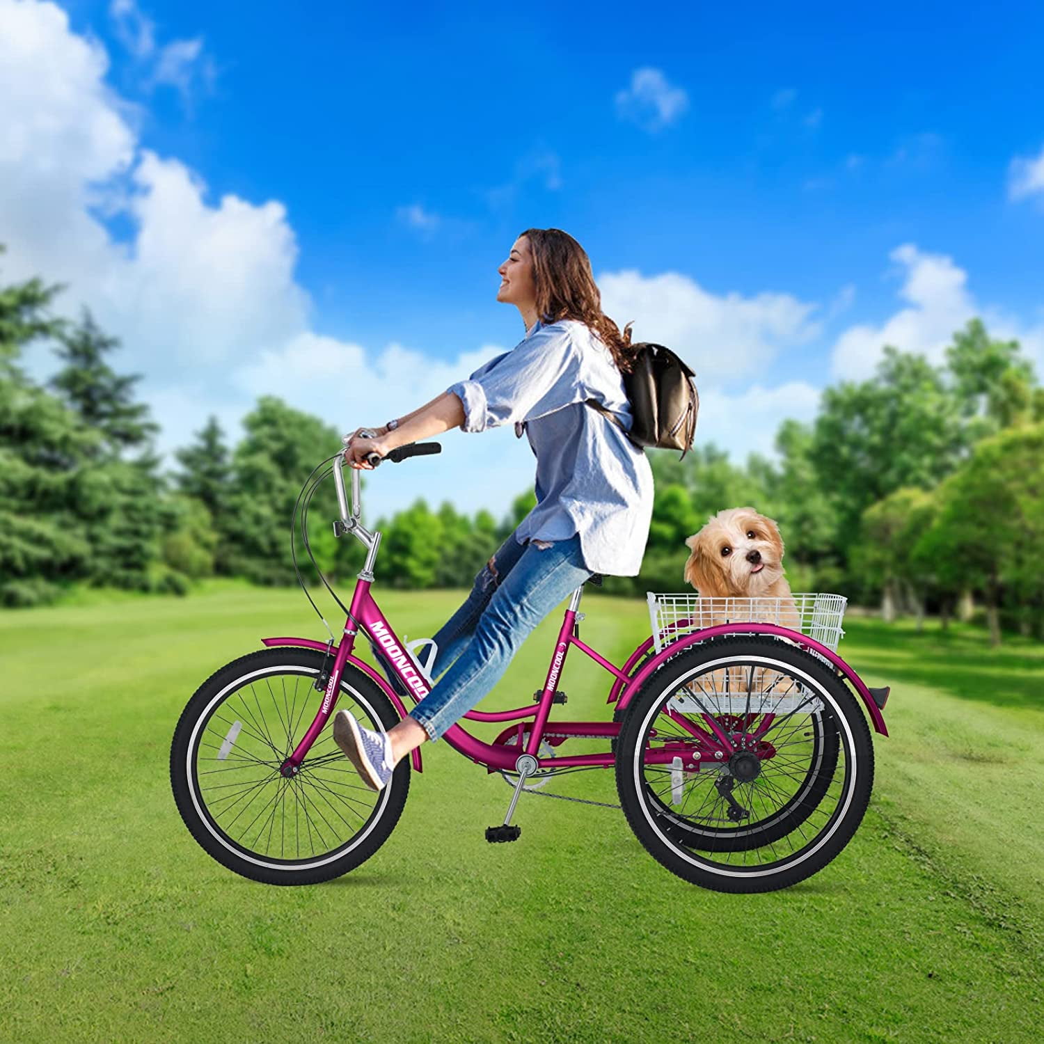 Buy MOONCOOL Adult Tricycles, 7 Speed Adult Trikes, 24 Inch 3 Wheel