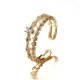 thumbnail image 1 of Anillo pequeño con forma de estrella rota, creativo, personalizado, con forma de cruz suelta, estilo coreano, cadena de circonita, anillo abierto de doble capa para mujer, 1 of 5